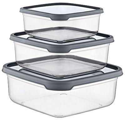  НАБОР ИЗ 3 КВАДРАТНЫХ КОНТЕЙНЕРОВ ДЛЯ ХРАНЕНИЯ EMBOX