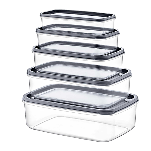 НАБОР ИЗ 5 ПРЯМОУГОЛЬНЫХ КОНТЕЙНЕРОВ ДЛЯ ХРАНЕНИЯ EMBOX